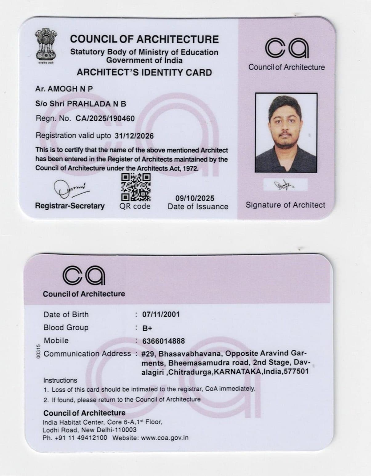 Council of Architecture Membership