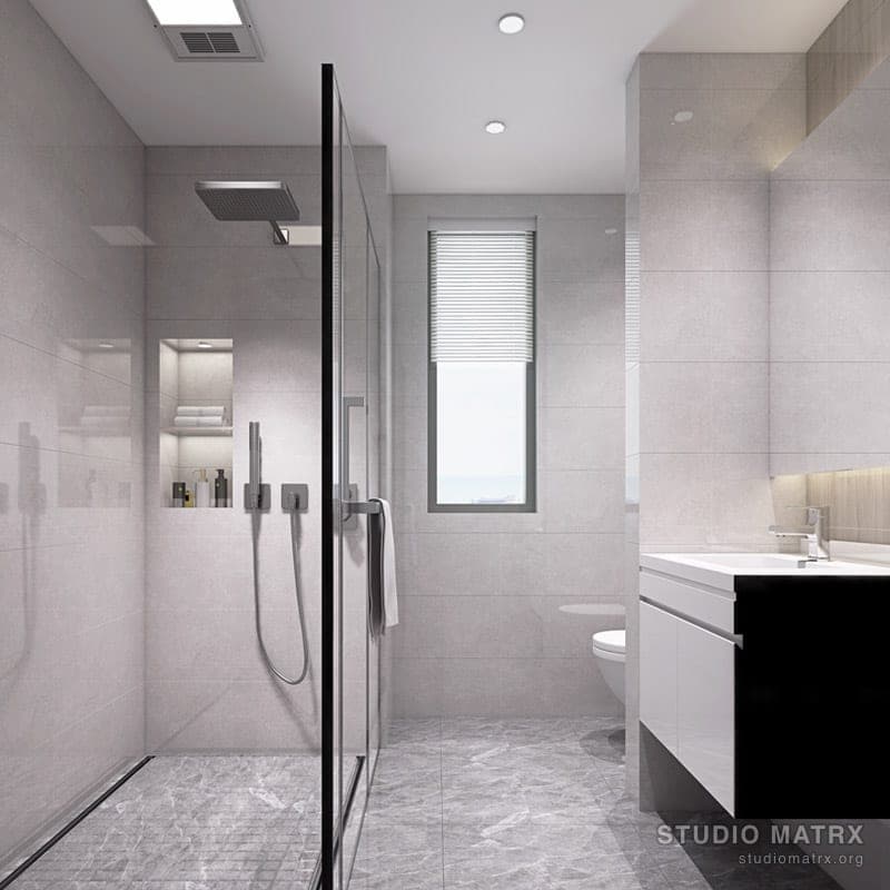 Tropical Modern Bathroom design in Chennai