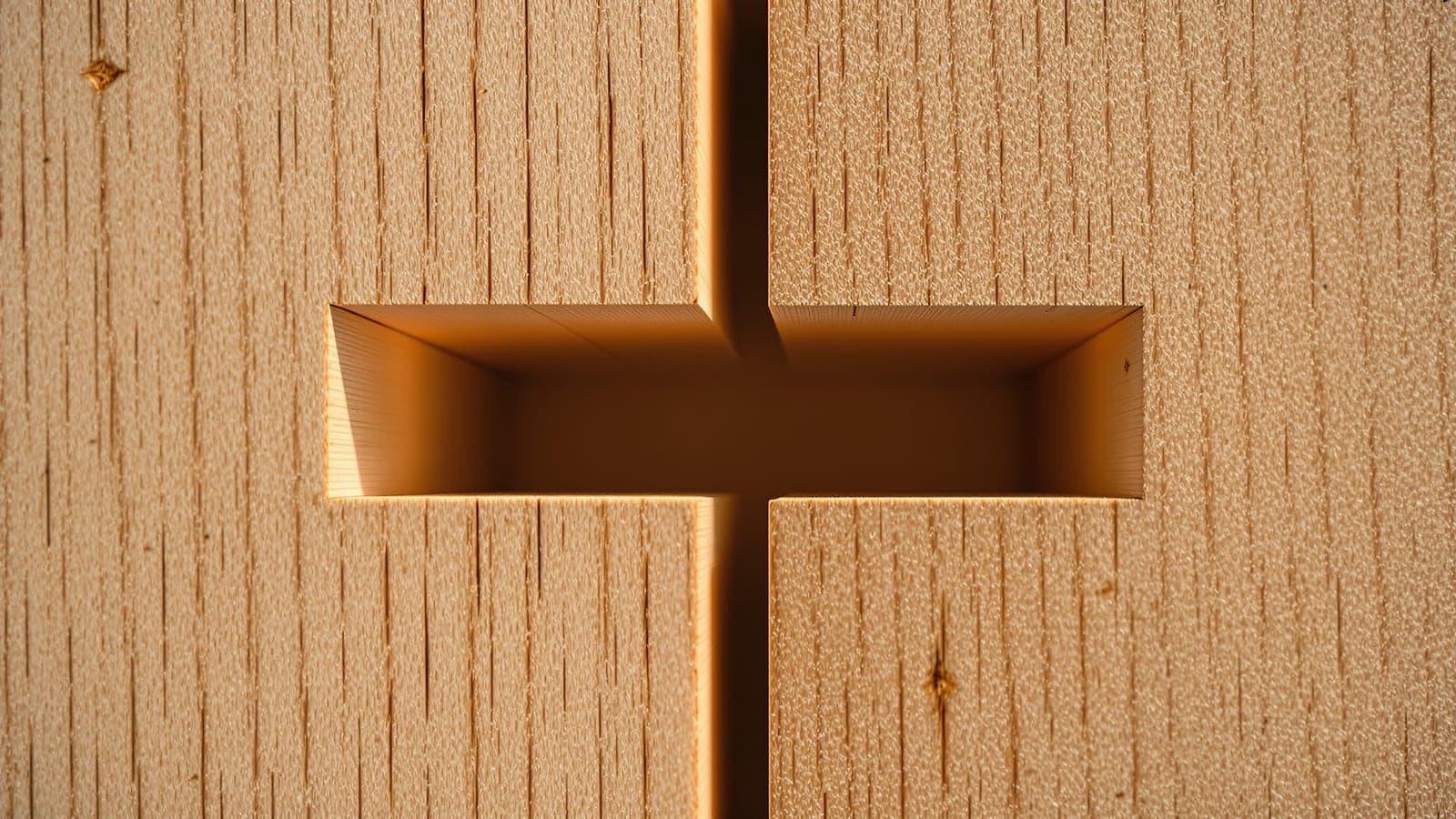 A clean rectangular mortise cut into bare timber, the socket shaped precisely to receive the piece that fits it