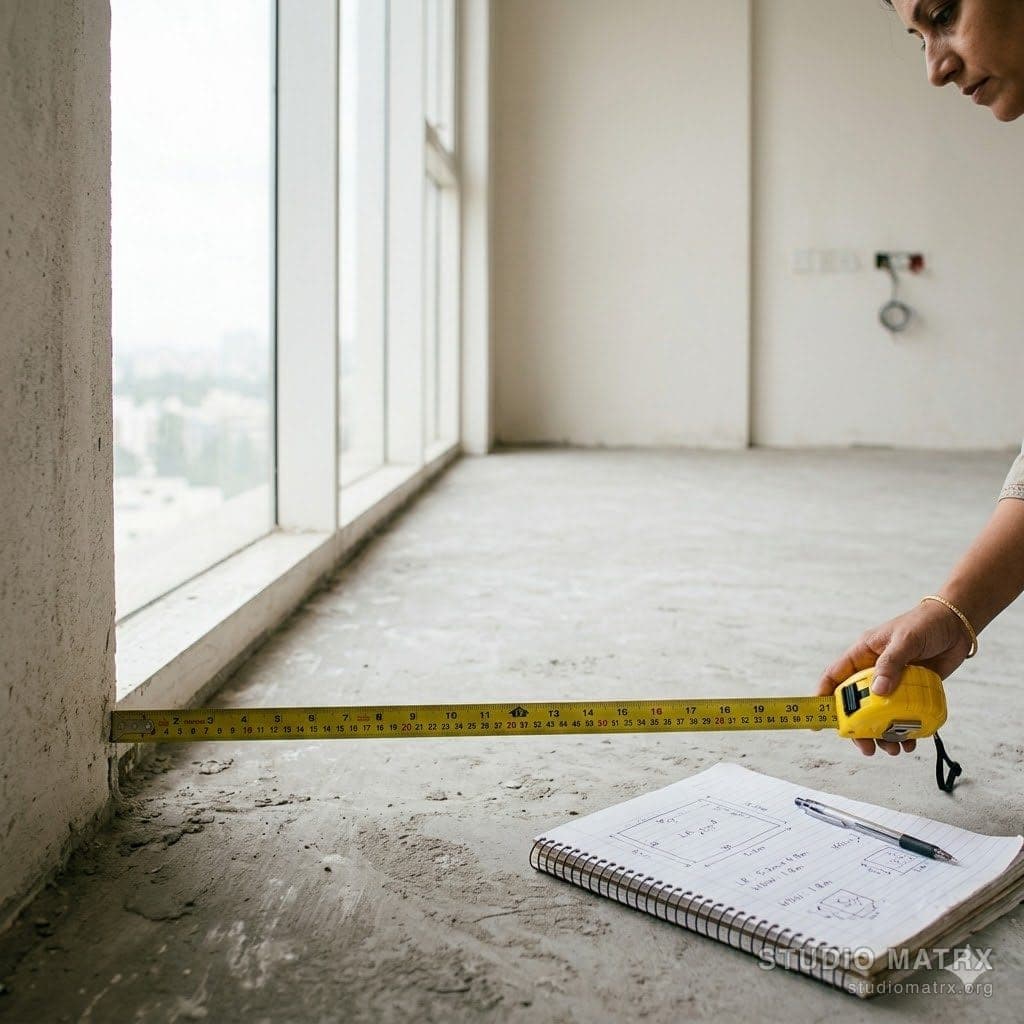 Measuring an empty apartment for planning