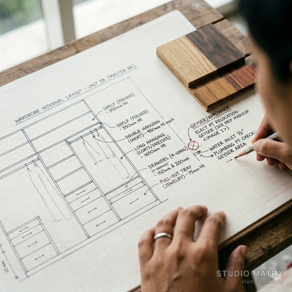 Wardrobe internal layout plan