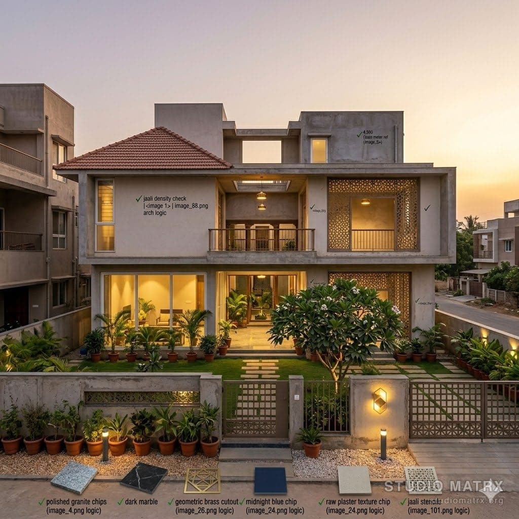 Independent villa elevation