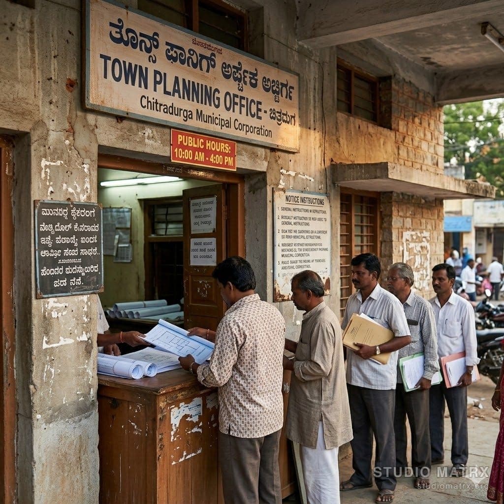 Indian municipal town planning office facade