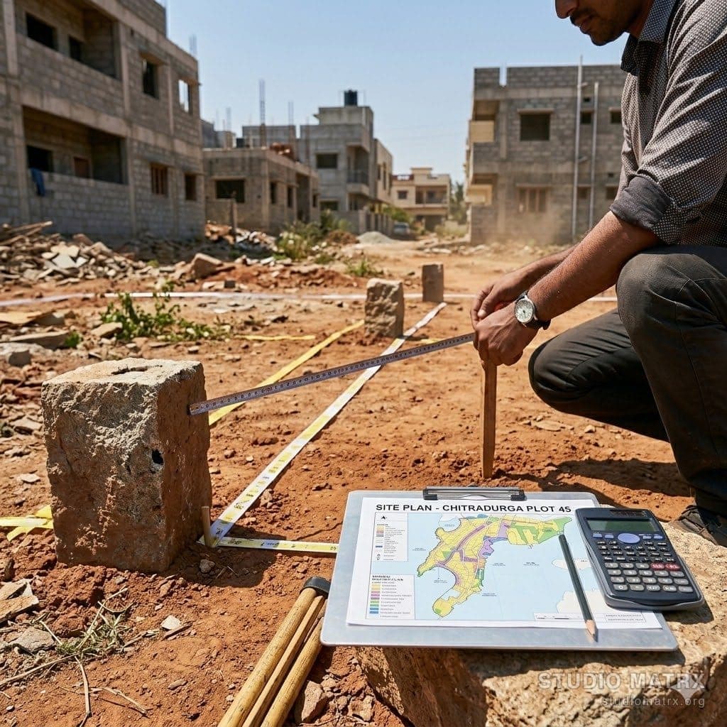Surveyor pegging setbacks