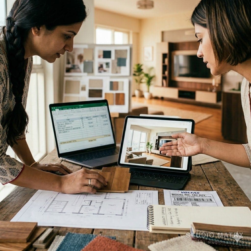 Meeting an interior designer to evaluate fit