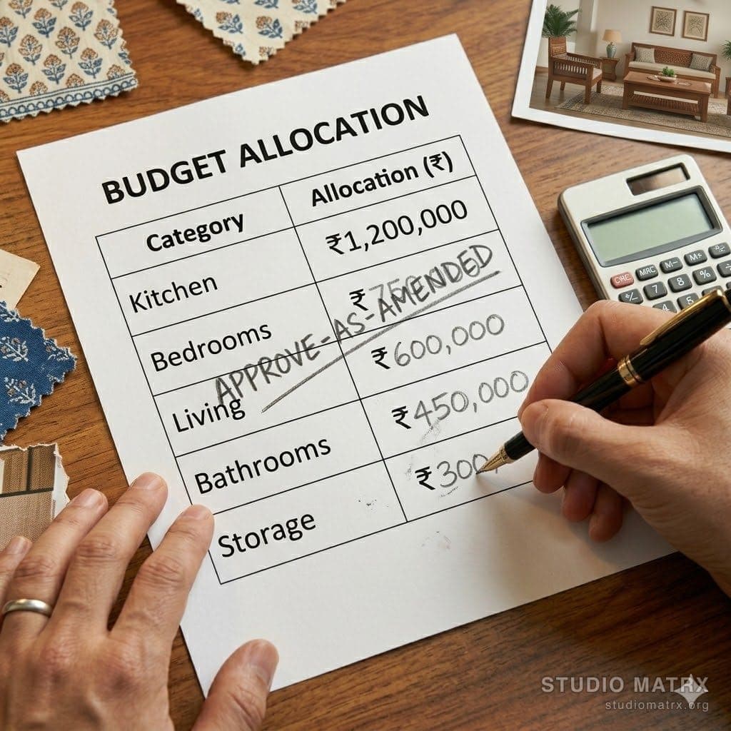 Budget allocation laid out across room categories