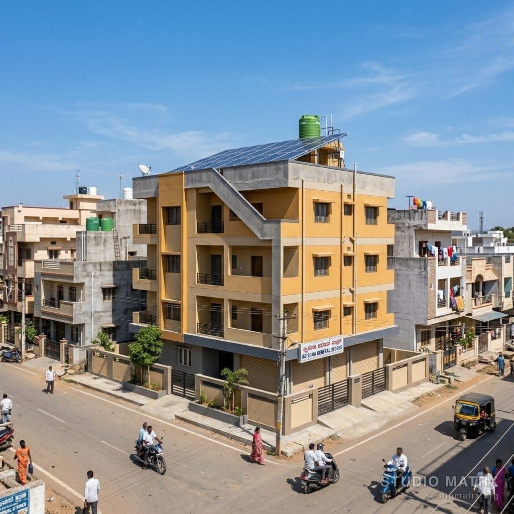Finished building at permitted height