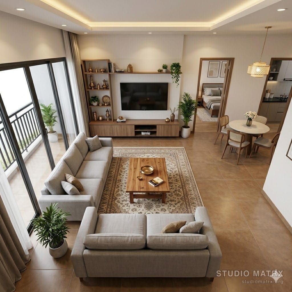 Living room furniture arrangement