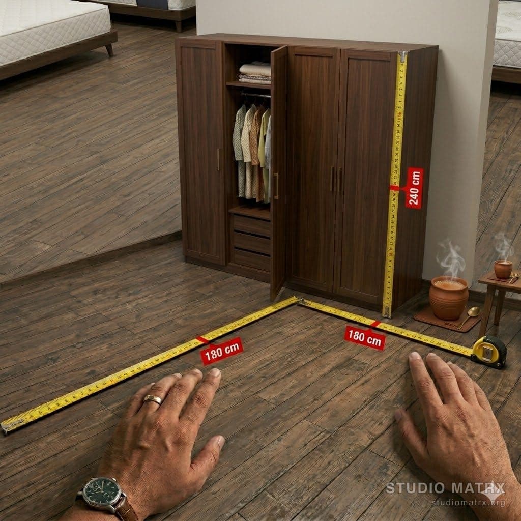 Wardrobe sizes with measuring tape