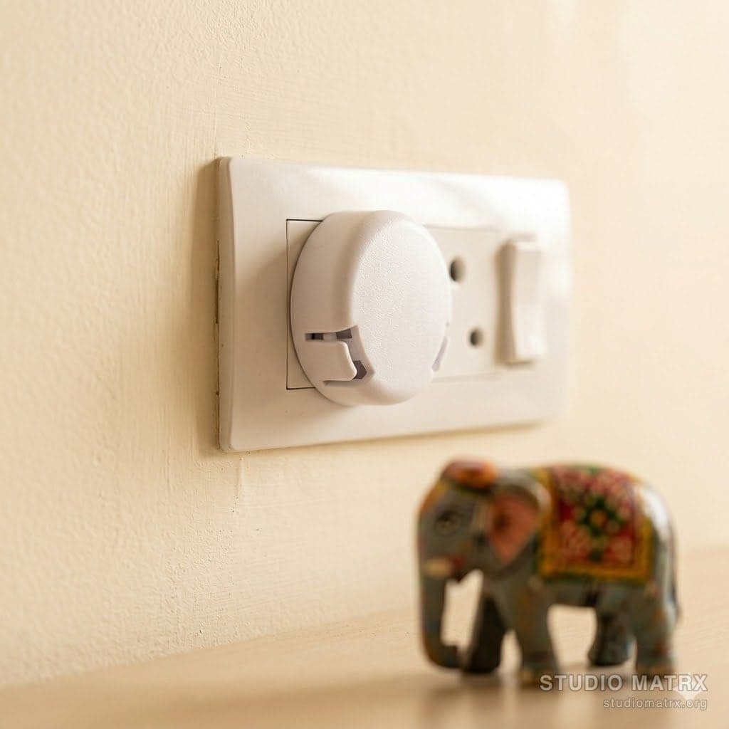 Childproof safety cap on electrical socket