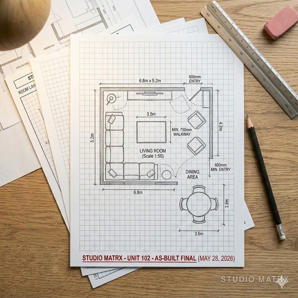 Finalized room layout sketch