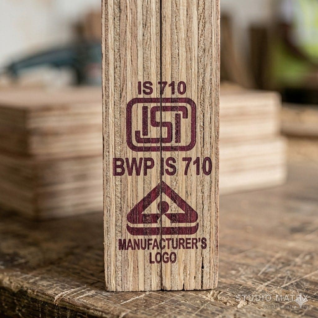 IS-710 stamp on BWP plywood edge
