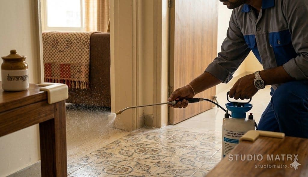 Pre-monsoon pest control spray around home