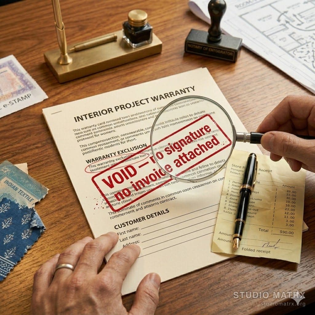 Warranty card stamped void