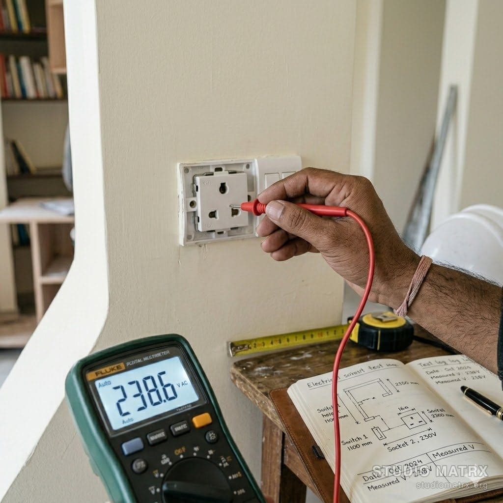 Electrician testing socket
