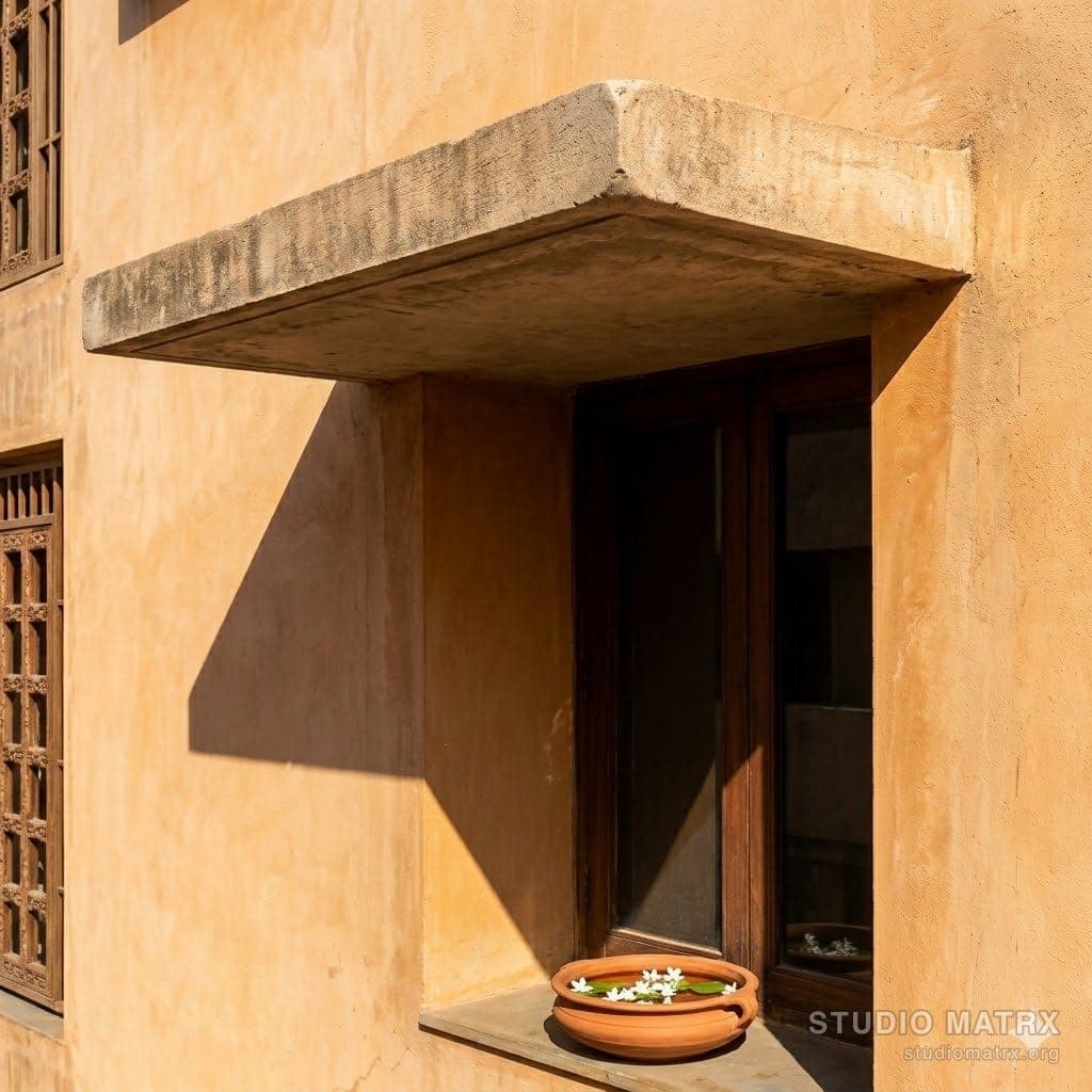 Chajja providing summer shading