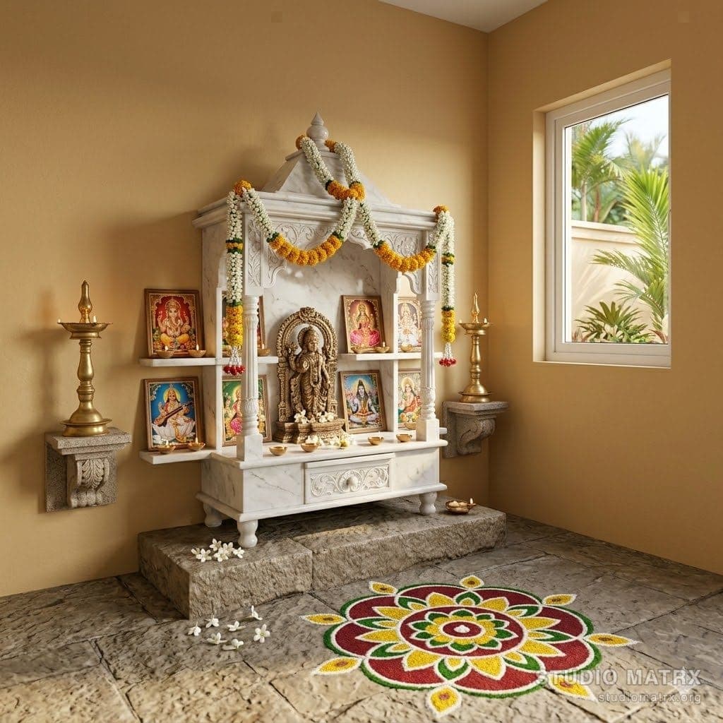 Pooja room northeast corner