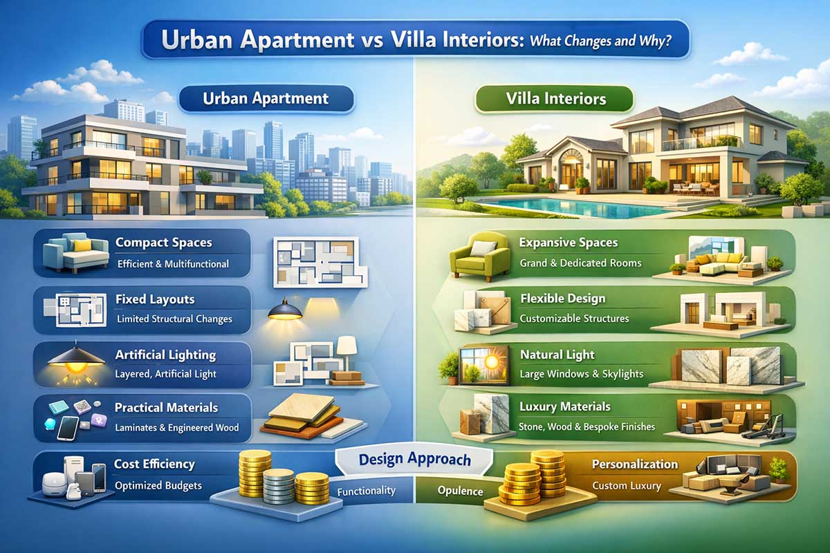 Urban Apartment vs Villa Interiors: What Changes and Why?