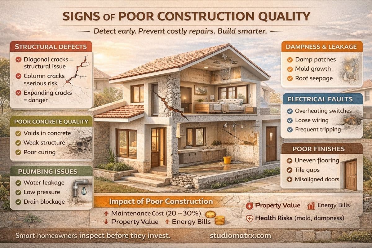 Indicators of poor construction quality in Indian homes