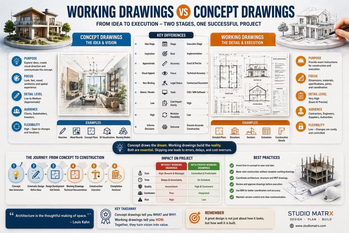 Working Drawings vs Concept Drawings