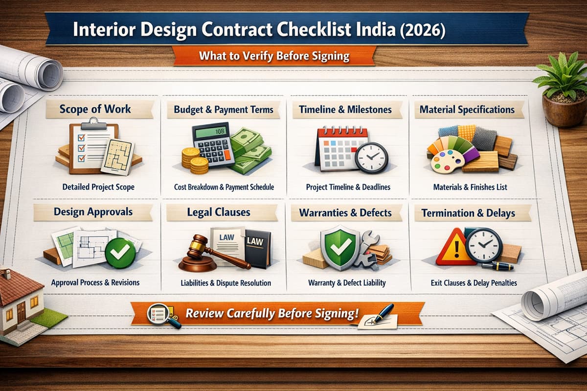 Interior Design Contract Checklist India (2026): What to Verify Before Signing
