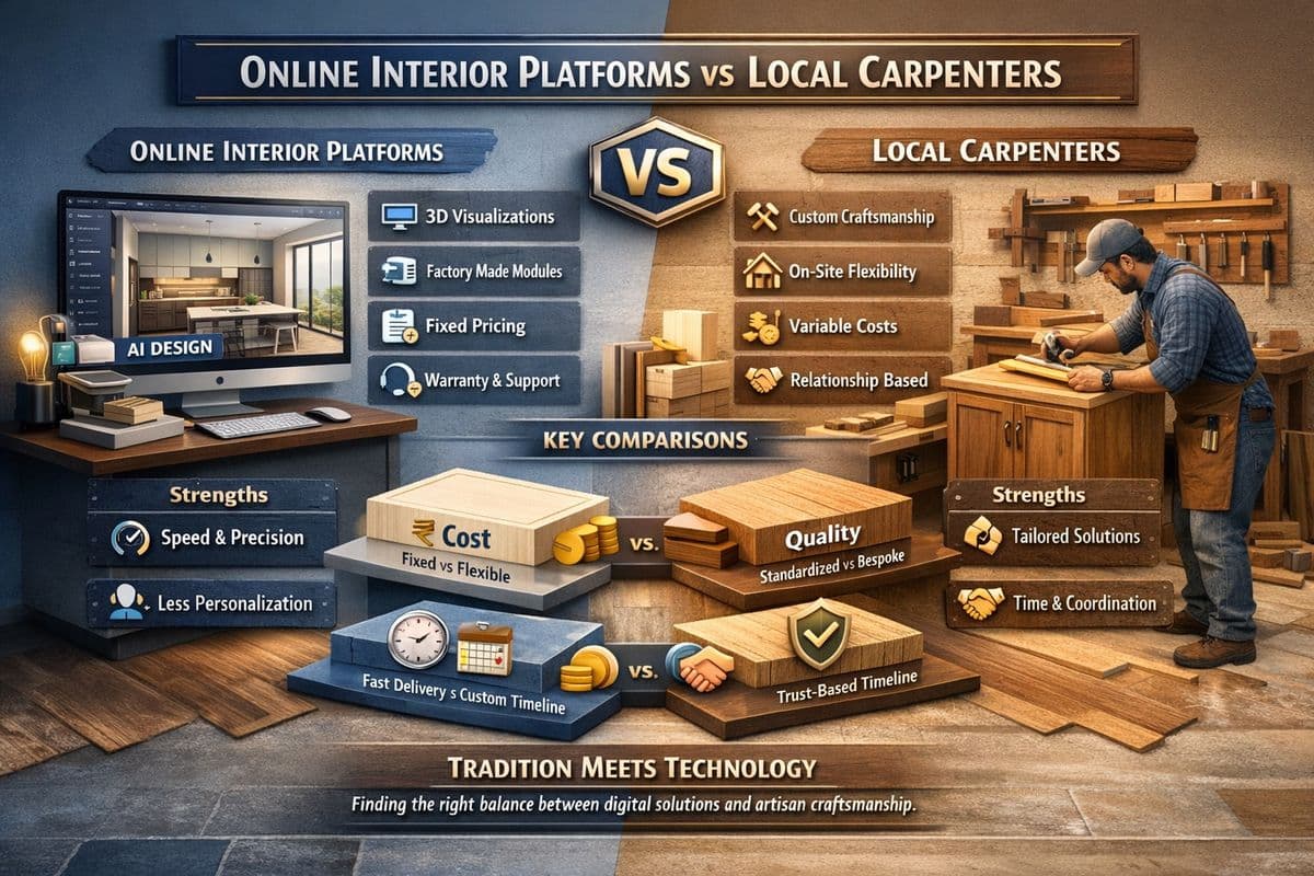 Online Interior Platforms vs Local Carpenters – A Practical Comparison