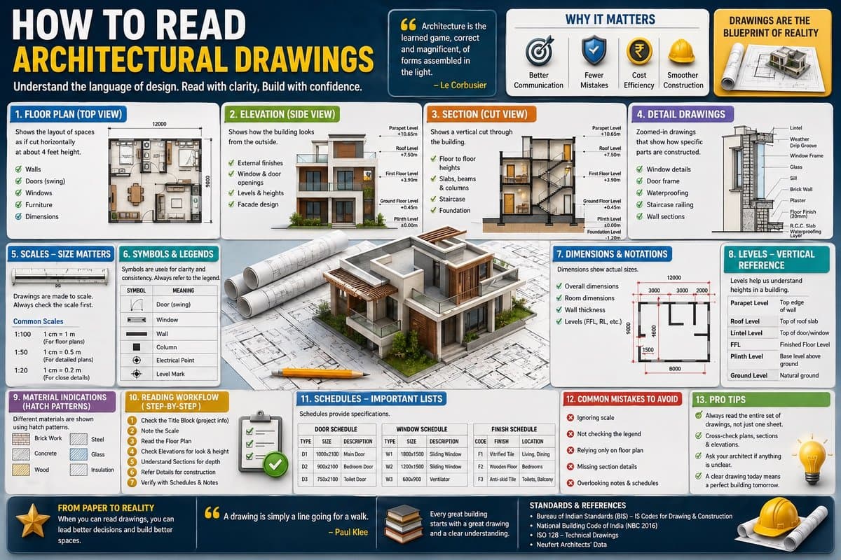 How to Read Architectural Drawings – A Complete Visual Guide