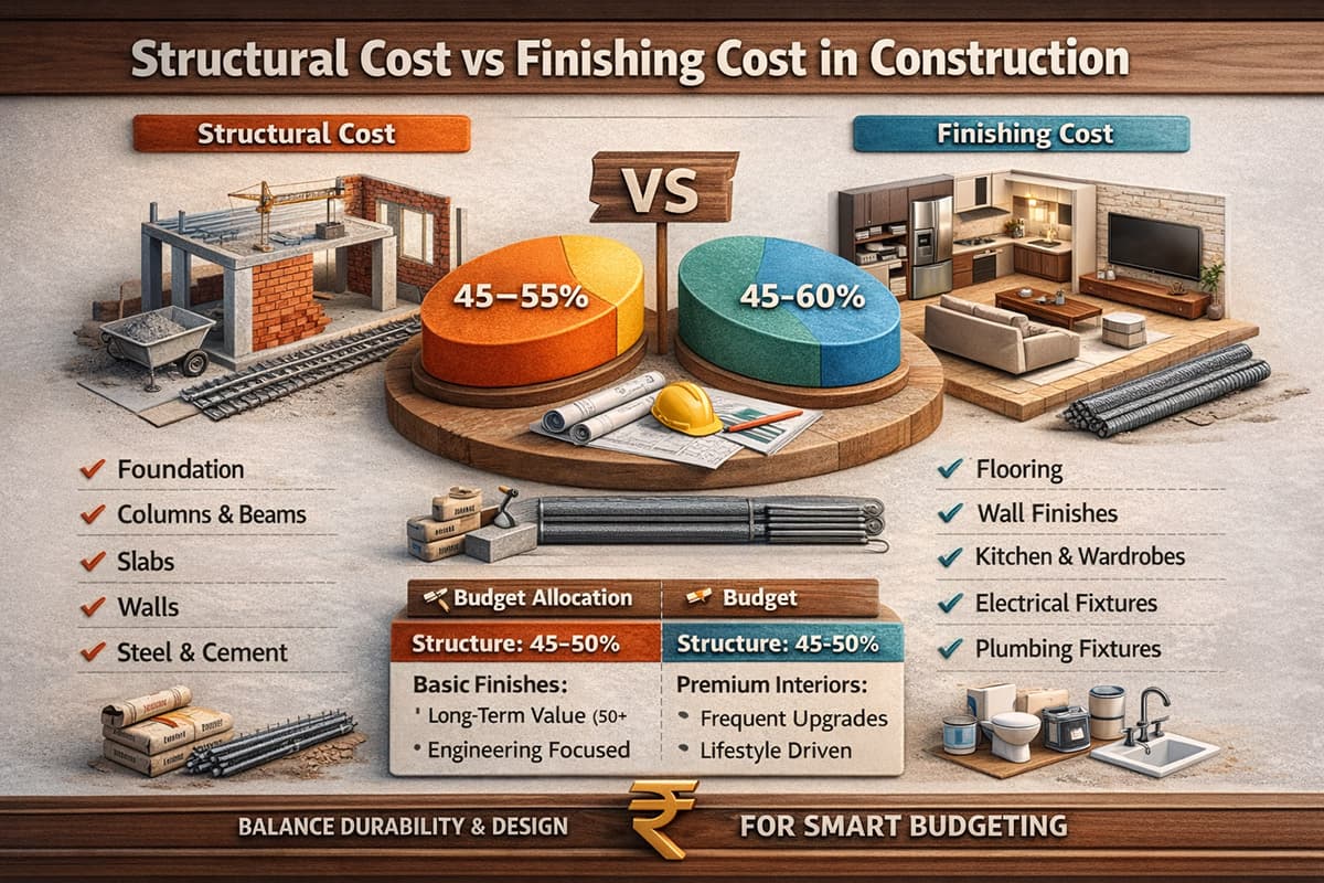 Structural Cost vs Finishing Cost in Construction: