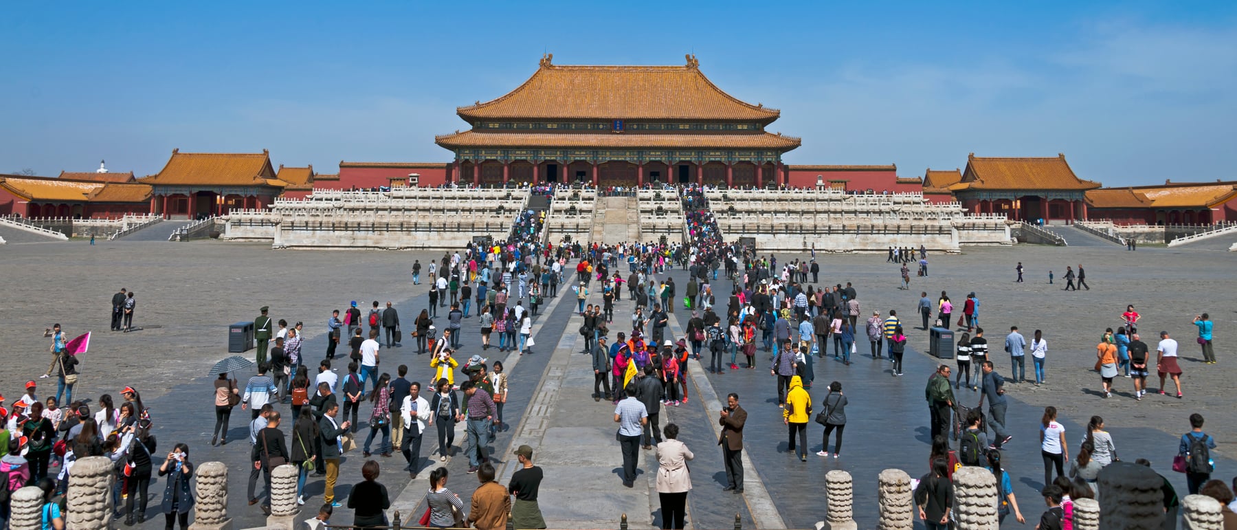 Forbidden City — The largest palace complex — axis, hierarchy, courtyard.