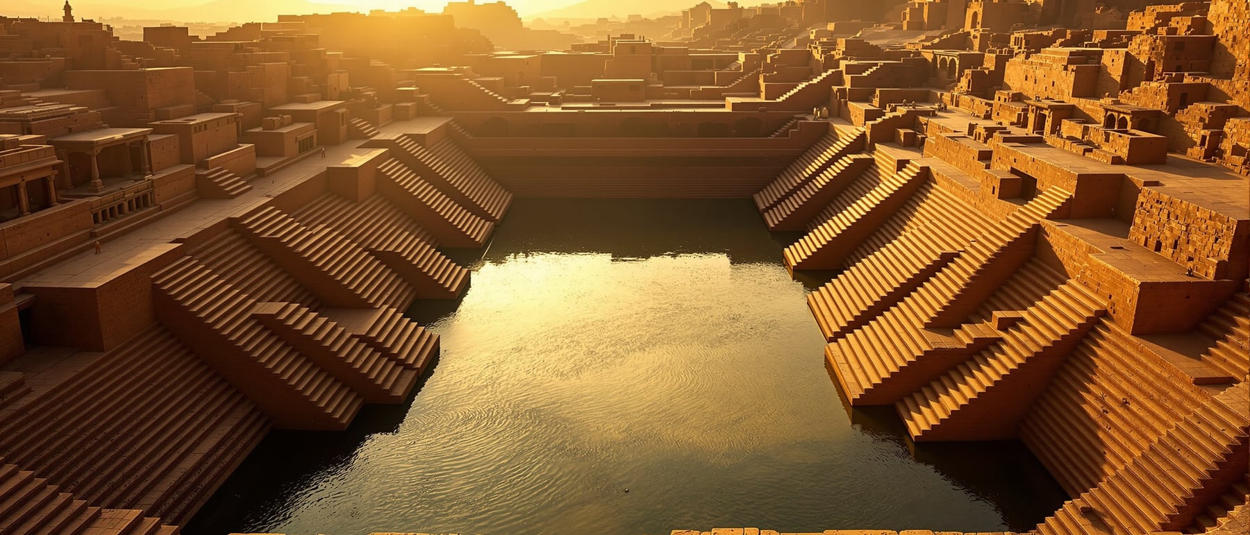 Great Bath, Mohenjo-daro — Precision brickwork and water-tight civic bathing — early urban planning.