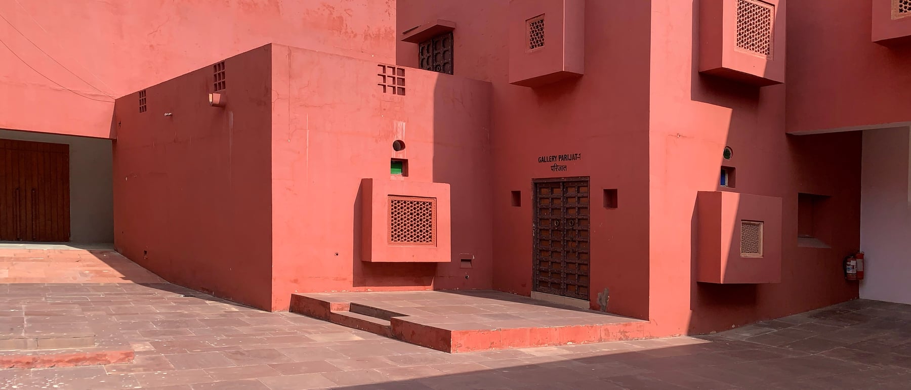 Jawahar Kala Kendra — A Navagraha nine-square plan tied to Jaipur's own grid.