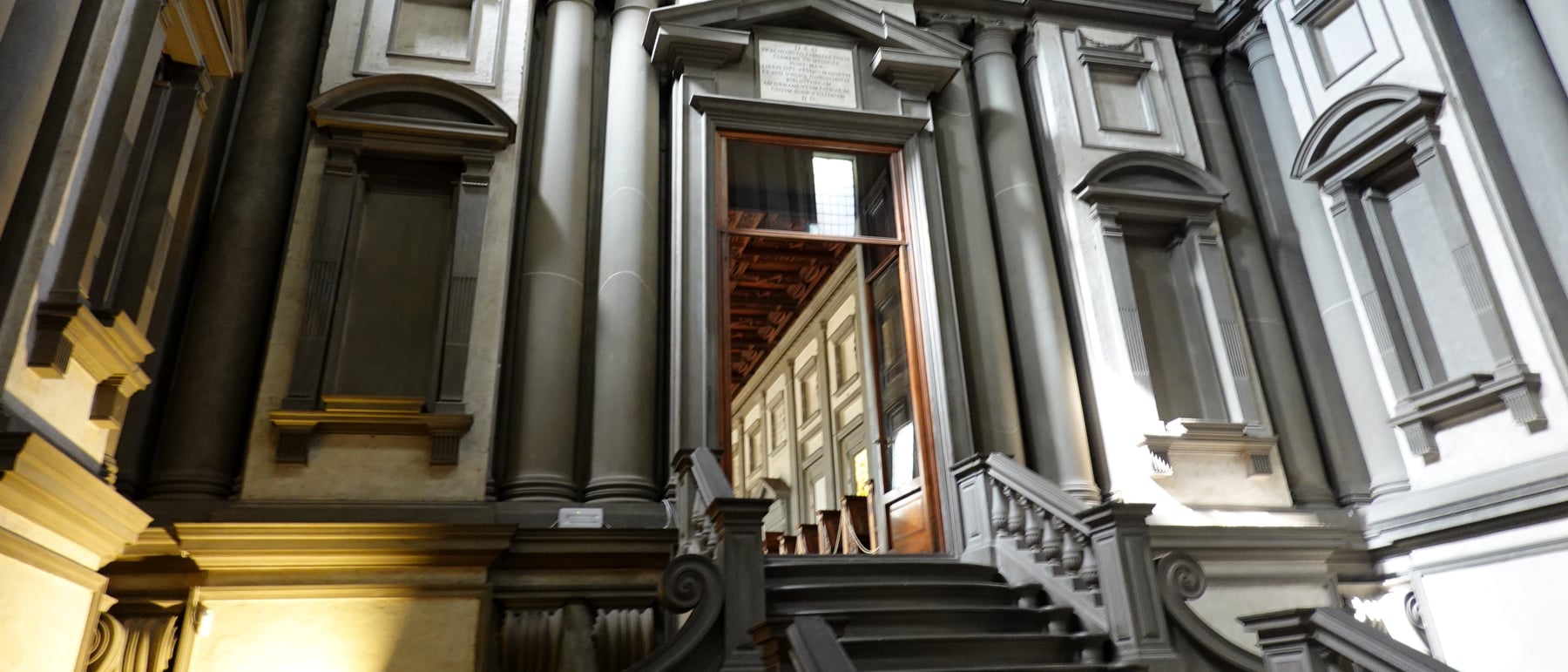 Laurentian Library — A vestibule staircase that breaks the classical rules — proto-Mannerism.