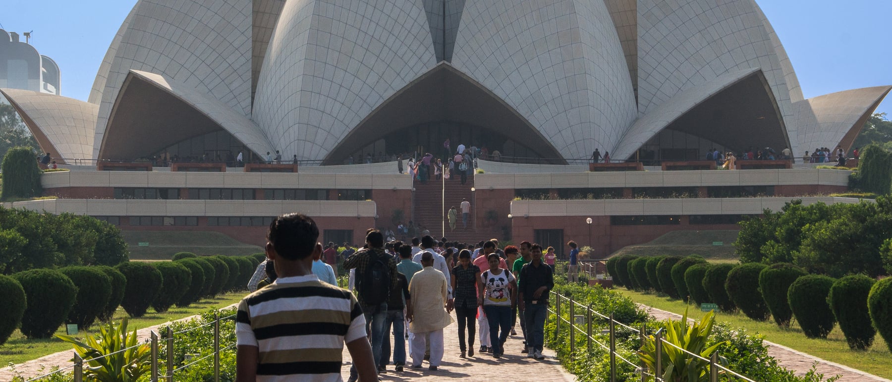 Lotus Temple — A 27-petal marble lotus — modern sacred architecture.