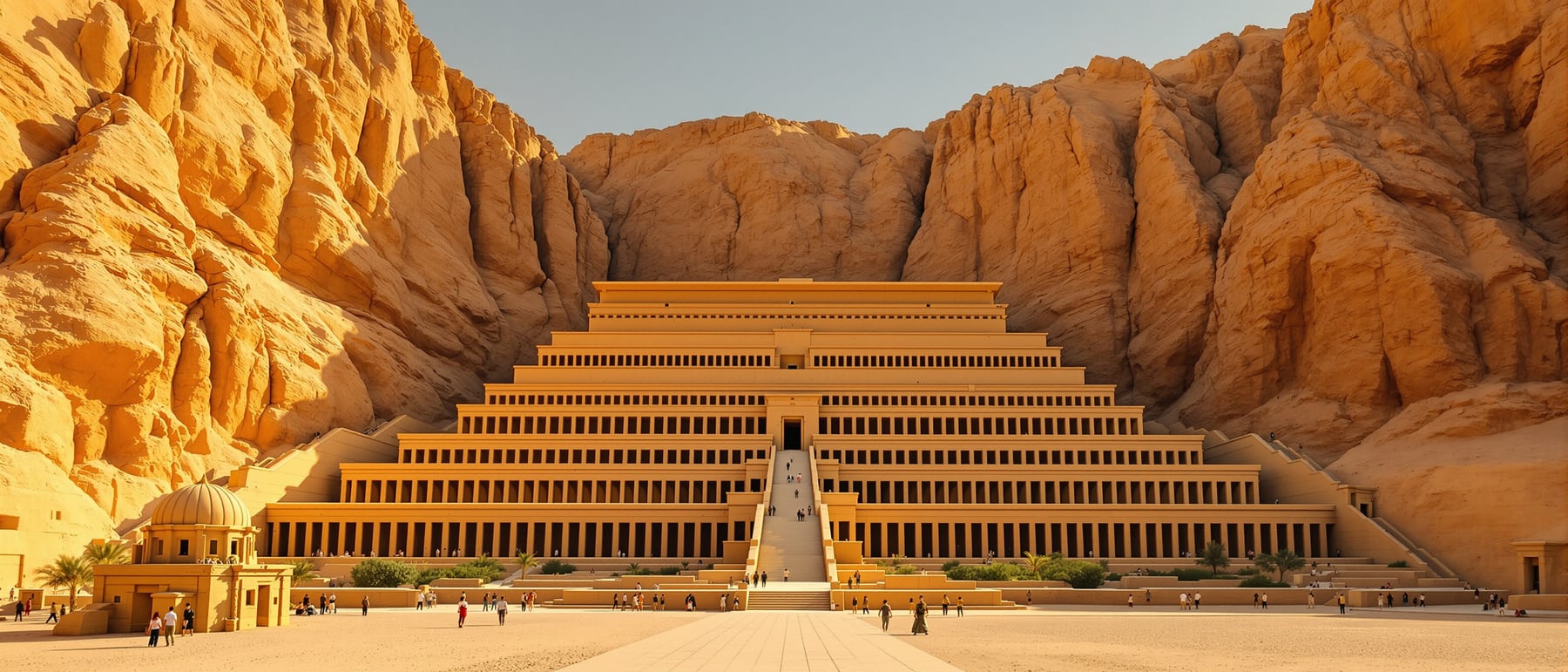 Mortuary Temple of Hatshepsut — Terraced colonnades married to the cliff face.