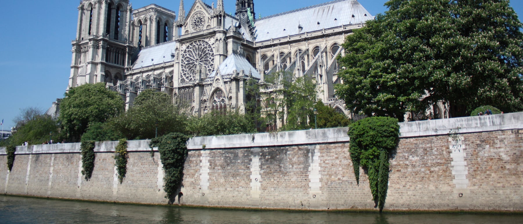 Notre-Dame de Paris — Flying buttresses and rose windows on the Île de la Cité.