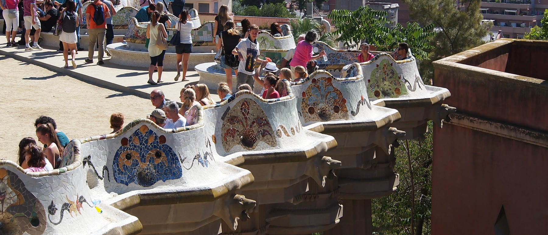 Park Güell — Mosaic organic landscape-architecture.