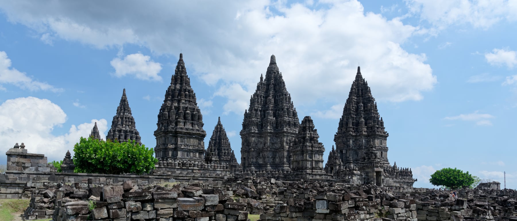 Prambanan — Soaring Hindu candi towers.