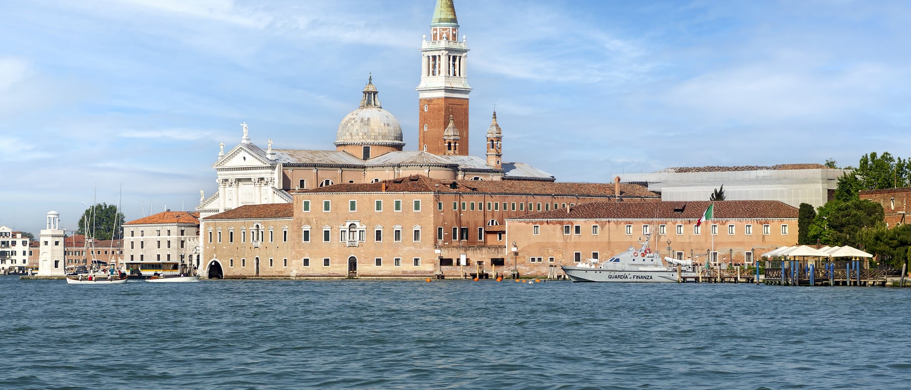 San Giorgio Maggiore — A white temple-front church across the lagoon.