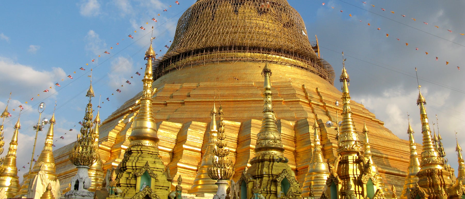 Shwedagon Pagoda — A gilded stupa dominating the skyline.