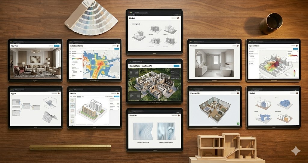 AI home design tool landscape comparison 2026 India Studio Matrx Foyr Forma Maket Coohom Planner5D