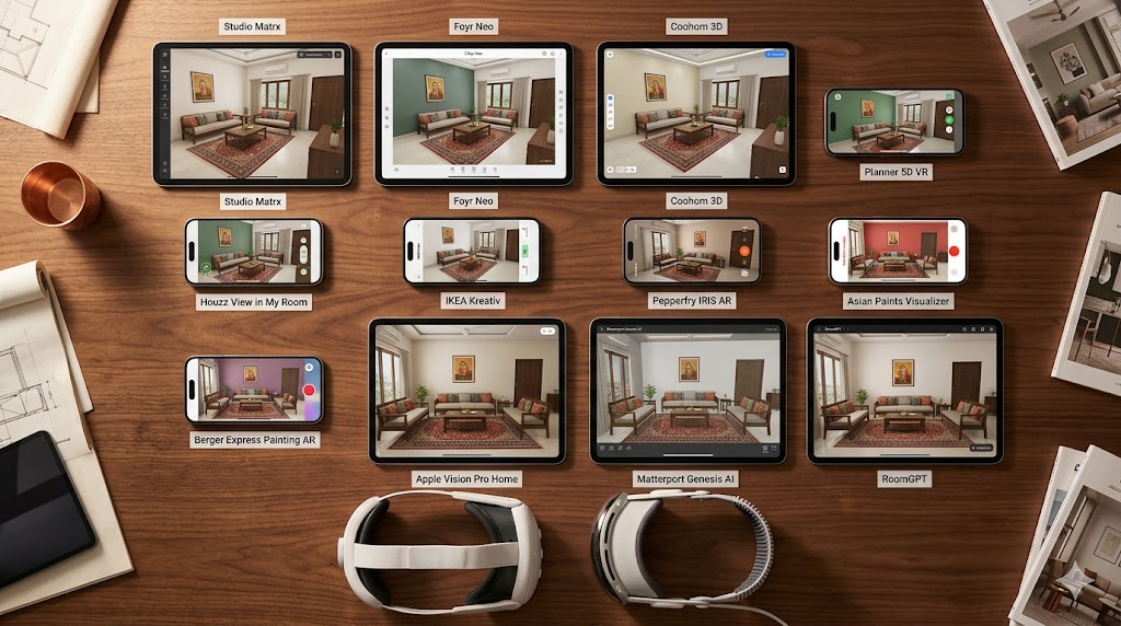 AI home visualization tool landscape 2026 India comparison Studio Matrx Foyr Coohom IKEA Pepperfry
