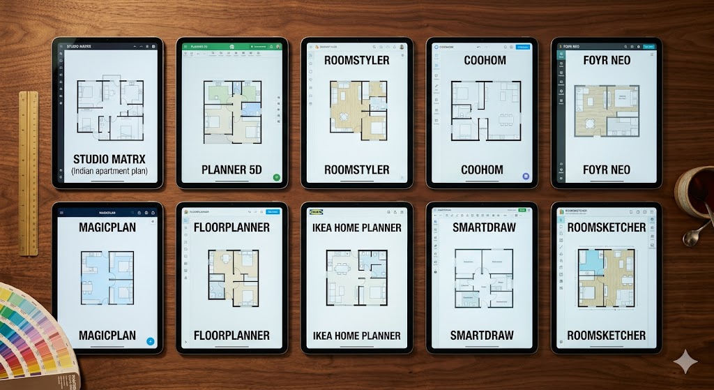 AI room planner tool landscape comparison 2026 India Studio Matrx Planner 5D Coohom