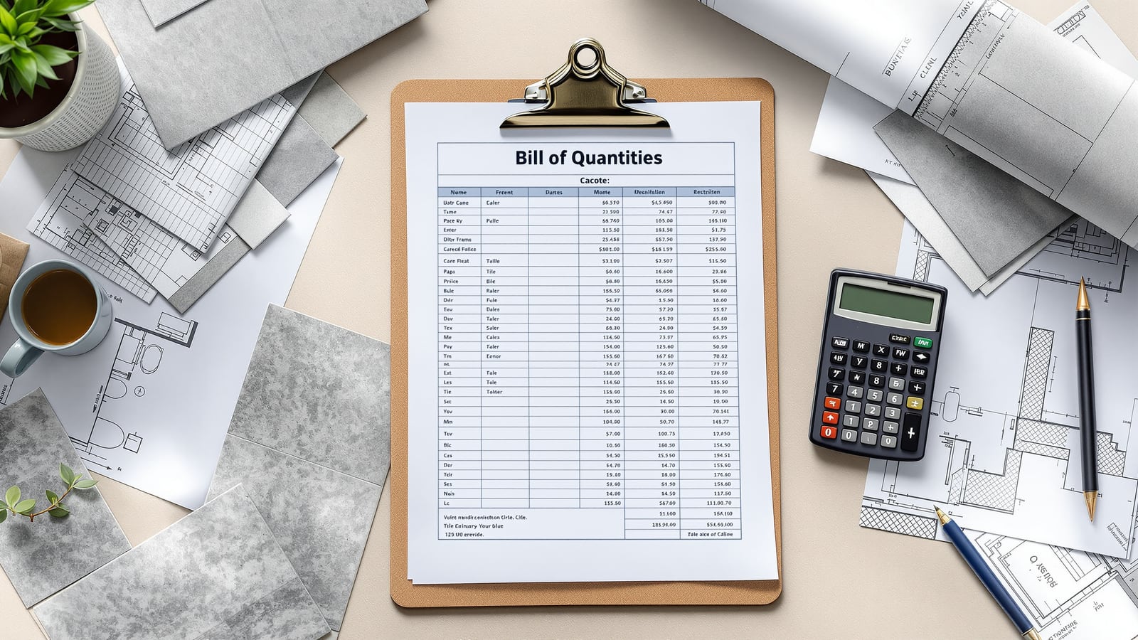 Bathroom BOQ Template (India): Ready-to-Use Itemised Bill of Quantities