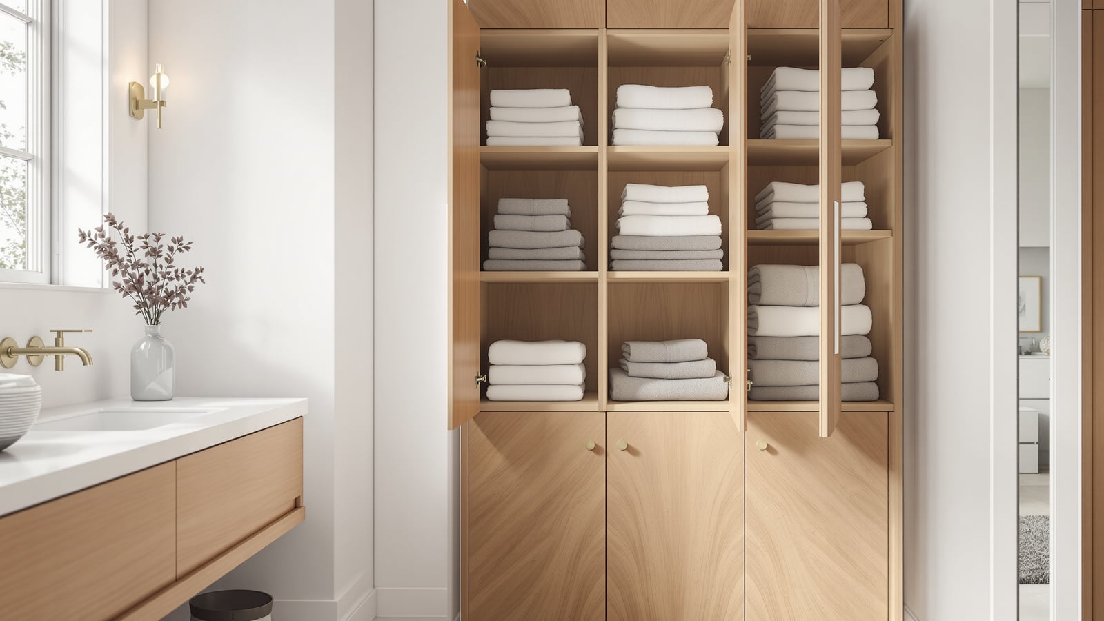 Bathroom Linen Storage India: Tall Linen Cupboards, Towel Columns & Keeping Stock Dry (2026)