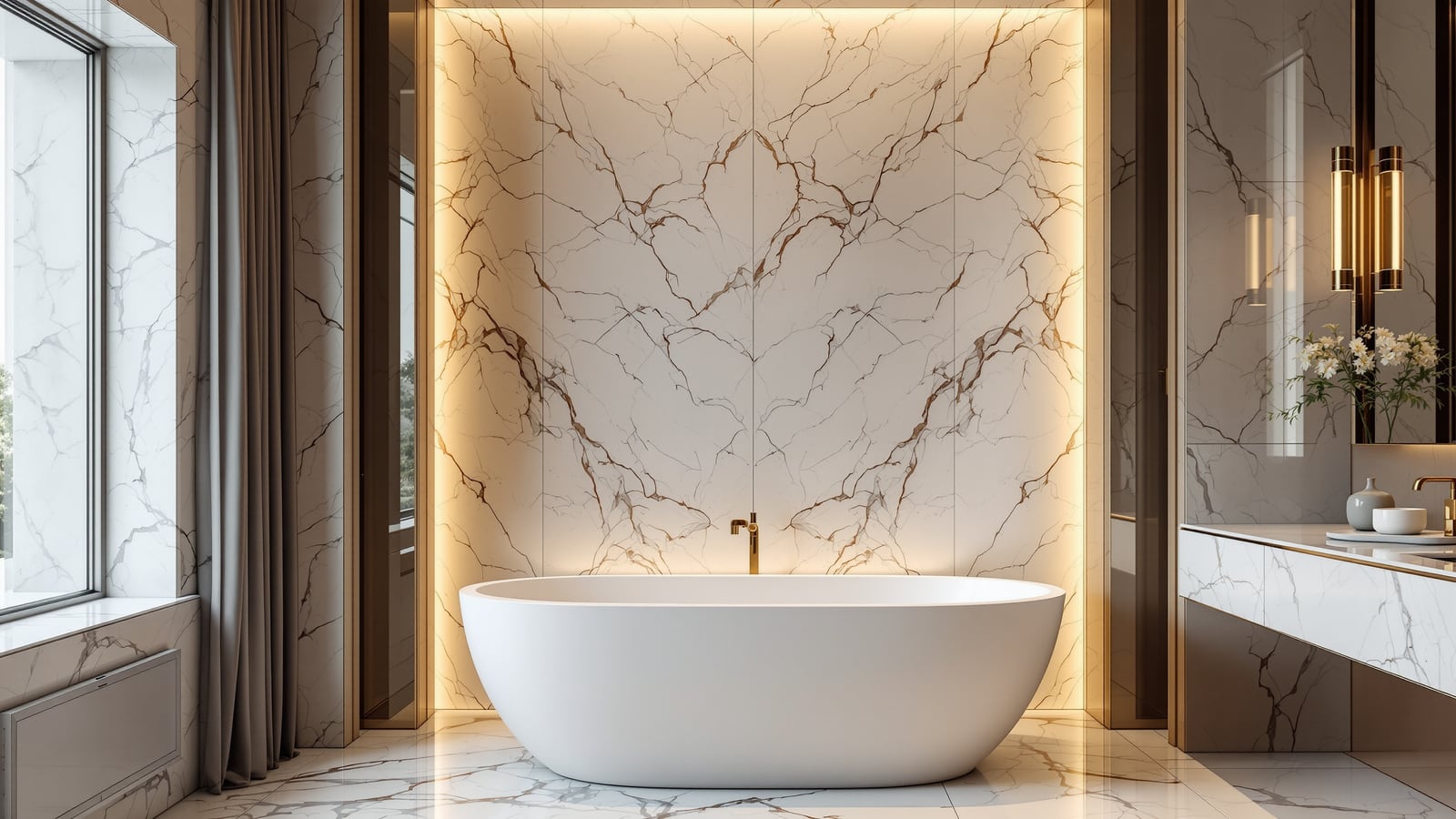 Bathroom Stone Cladding India: Marble, Granite & Stone Feature Walls