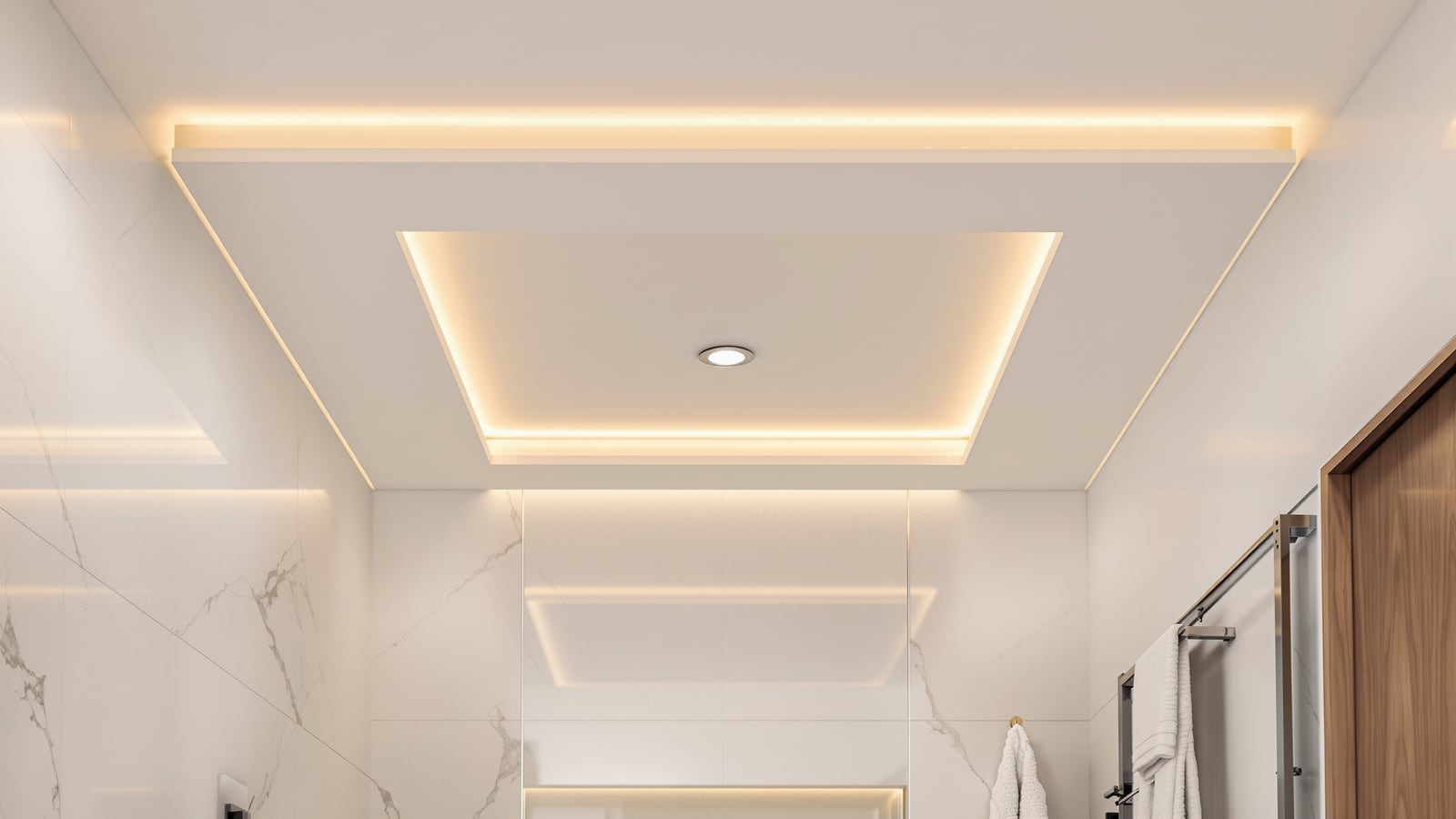 Gypsum False Ceiling Bathroom India: Moisture-Resistant Board, GI Framing & Cove Lighting