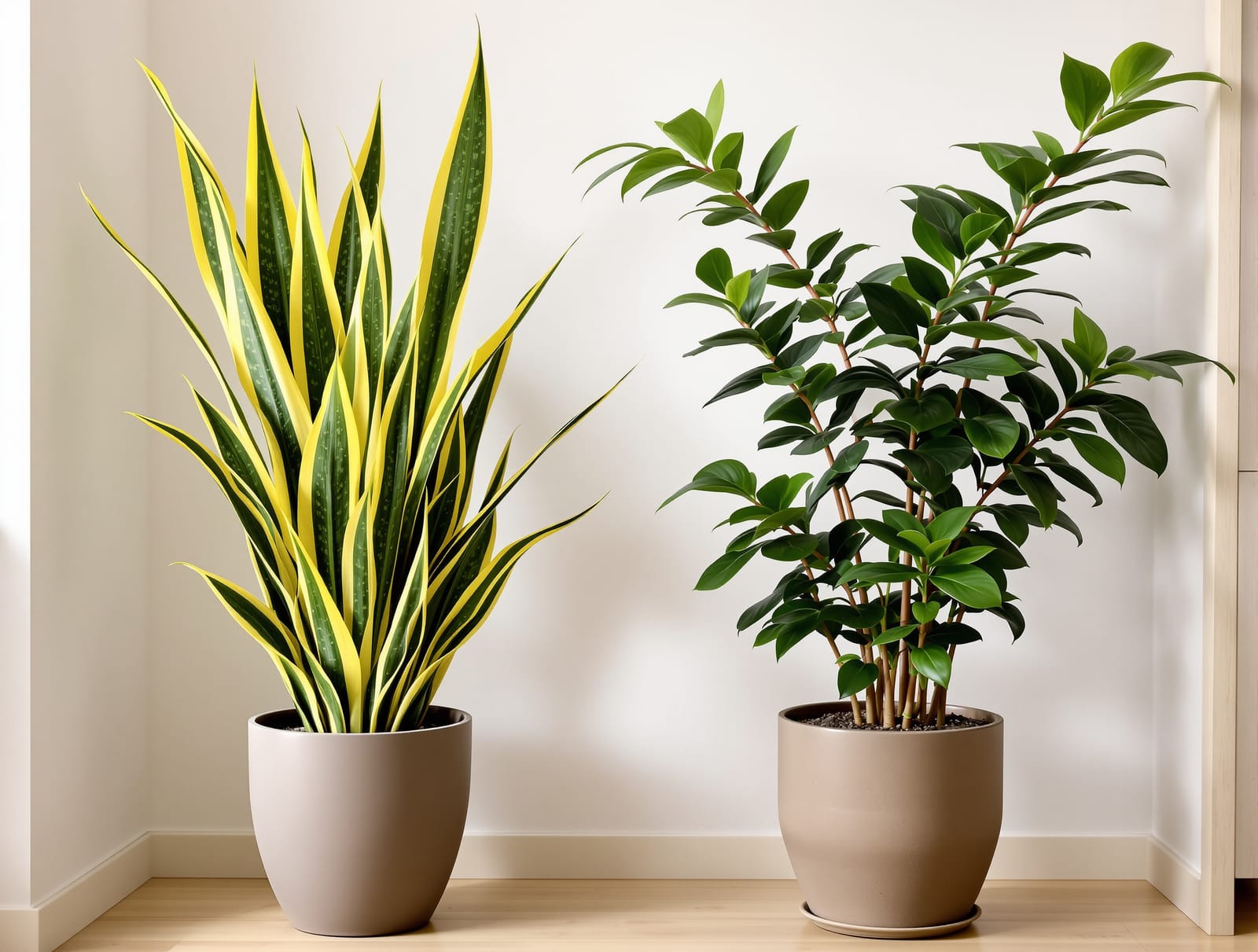 Snake plant and ZZ plant, low-light tolerant indoor plants for Indian homes
