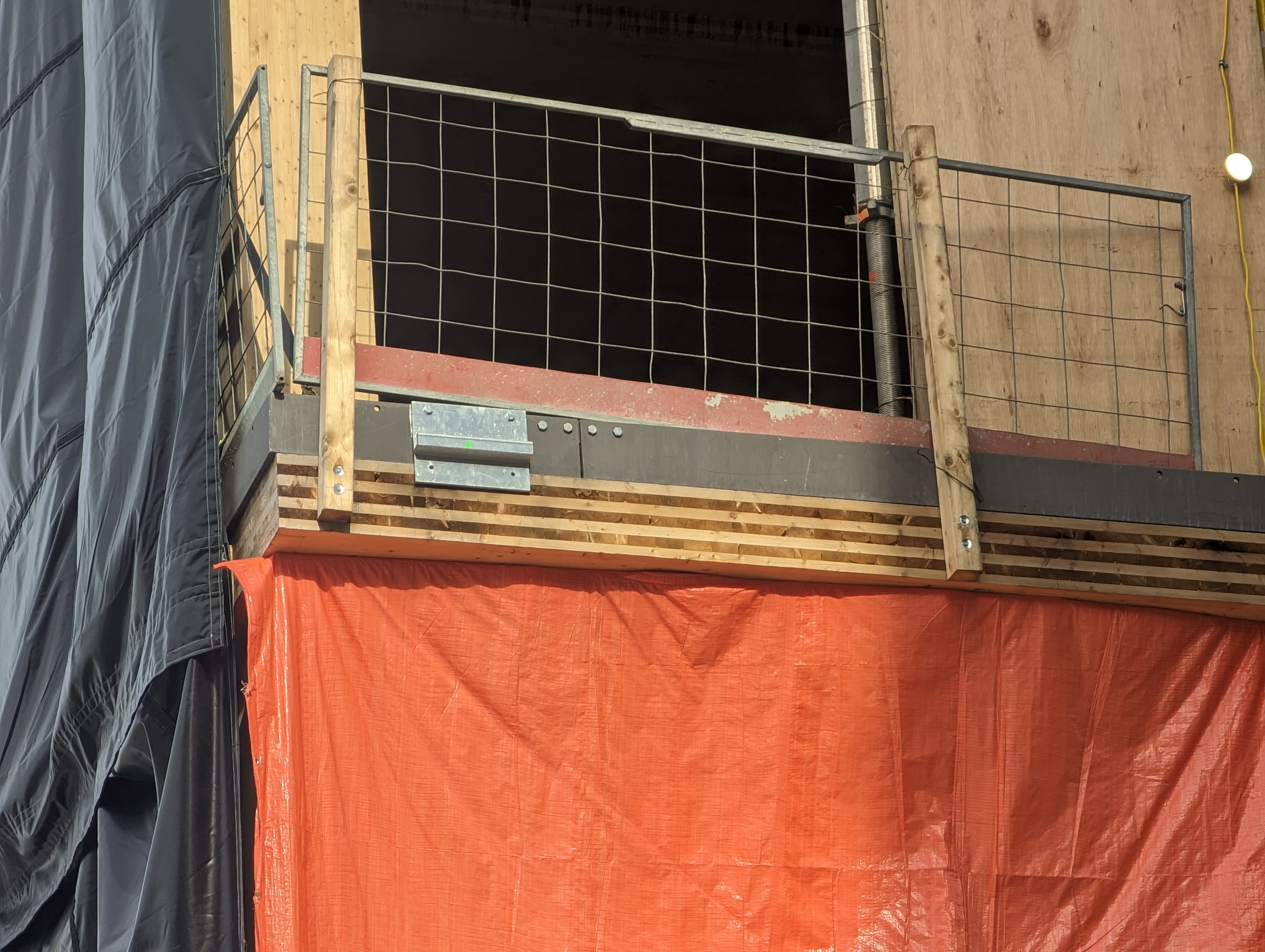 Exterior view of Limberlost Place highlighting its wood construction on the George Brown College waterfront campus.