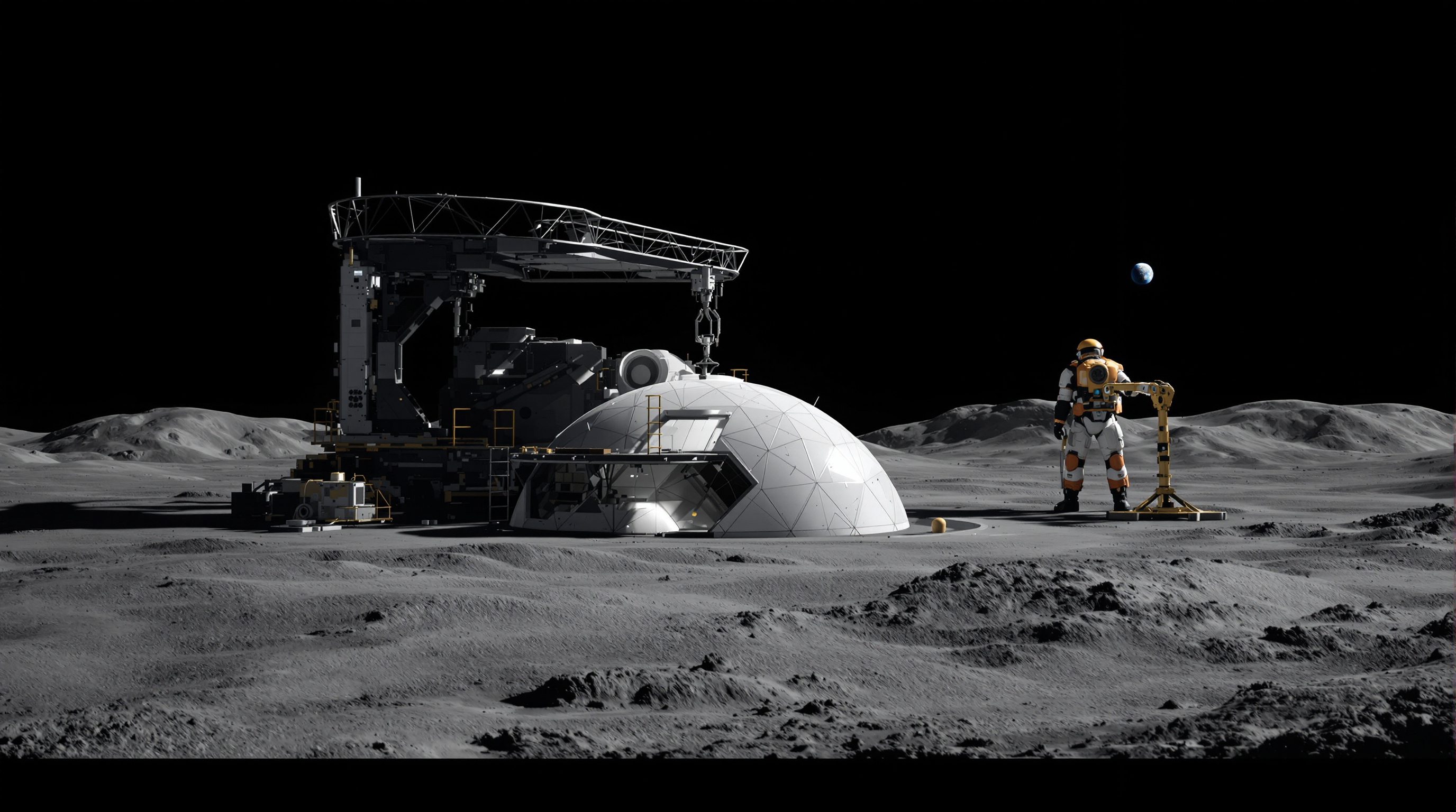Lunar and Mars Habitat Studies: Building With the Ground You Land On