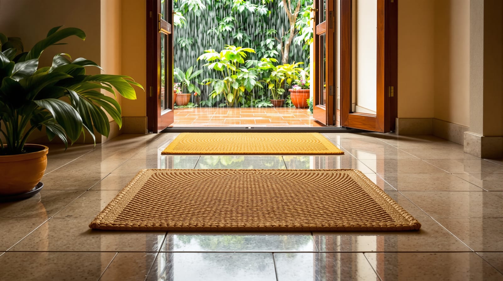 Monsoon Flooring in India: Slip-Safe, Quick-Dry Floors That Survive the Rains